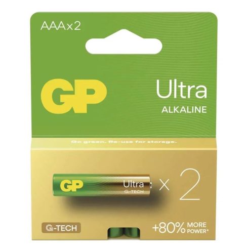 GP elem LR03 AAA mikroceruza, Ultra Alkáli, 2db/kis papír doboz                                       B02112