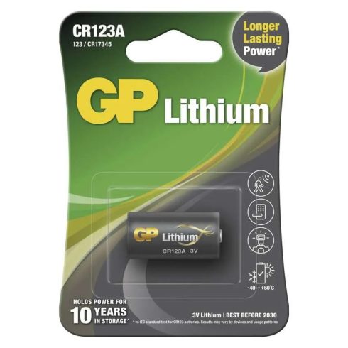 GP elem CR123A, Lítium, 1db/bliszter                                                                  B1501E