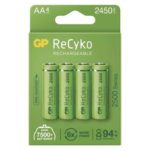 GP elem NiMH HR6 AA ceruza, 2500mAh, ReCyko, 4db                                                      B21254