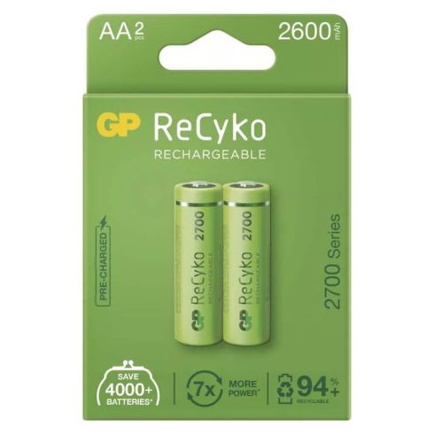 GP elem NiMH HR6 AA ceruza, 2700mAh, ReCyko, 2db                                                      B2127