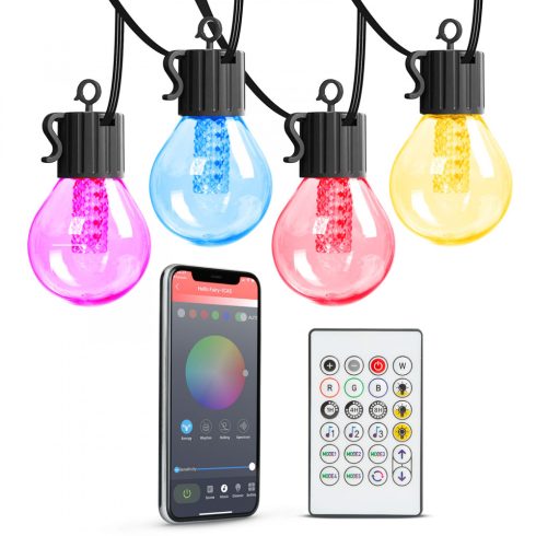 Smart fényfüzér - 25 db RGB LED - 7,5 m  - bluetooth, 100-240V, 7W                                    BX11745