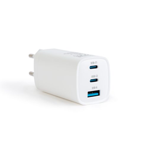 Hálózati Adapter USB + Type-C PD45W gyorstöltéssel - fehér                                            BX55060