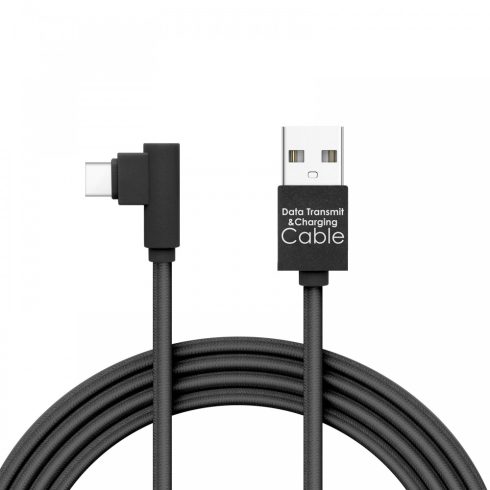 Adatkábel - USB Type-C Gamer 90°-os kialakítás fekete - 2 m - 2 A                                     BX55444C-BK