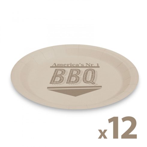 Papírtányér szett - BBQ - 23 cm - 12 db / csomag                                                      BX58235D