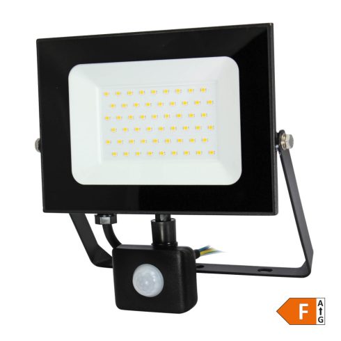 LED reflektor, mozgásérzékelővel, 50W, 4250lm, 6500K, IP44, fekete                                    CM307-304