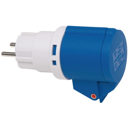 CEE adapter, IP44,  földelt dugó 230V/16A, CEE aljzat 230V/16A, csapfedeles                           E1081571