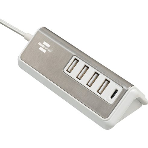 estilo USB töltőállomás, 1,5m-es textil kábellel, 4x USB A (töltő) + 1x USB C                         E1508230