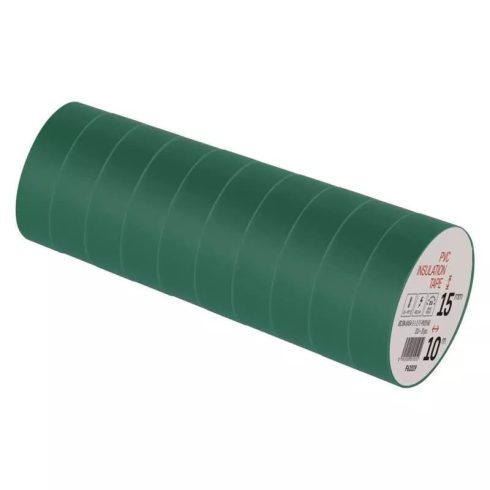 Szalag PVC szigetelő 15/10 zöld, 10db/fólia                                                           F61519