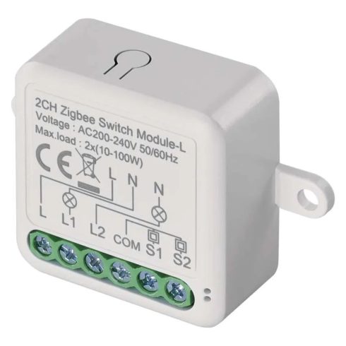 GoSmart kapcsolómodul IP-2104SZ, ZigBee, 2 csatornás (nem igényel N vezetéket)                        H5104