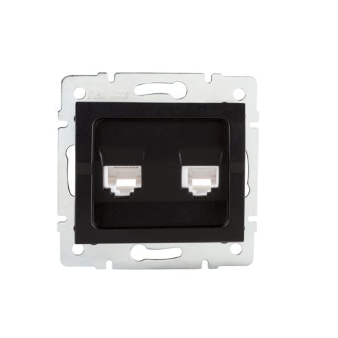 LOGI 02-1420-042 fekete dupla számítógép-csatlakozó (2x RJ45Cat 6 Jack)                               KAN33595