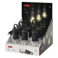   LED izzó, akkumulátoros, USB tápegységgel, IP44, displayben (9db)                                     P4719