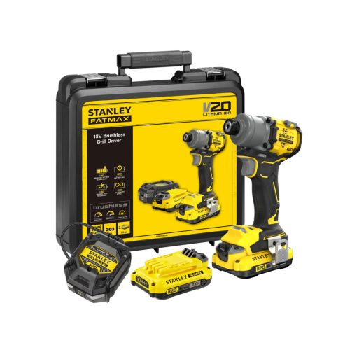 STANLEY FATMAX 18 Volt-os V20 akkumulátoros ütvecsavarozó, KEFE NÉLKÜLI, 2 x 2Ah akkumulátorral, hor  SFMCF830D2K-Q