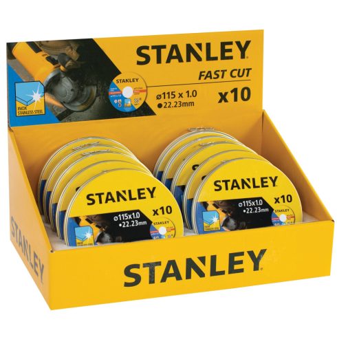 STANLEY Extra vékony acél vágó ragasztott tárcsa, 115 x 22,2 mm, vast. 1 mm (10 db)                   STA38252-XJ