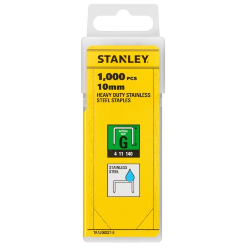 STANLEY 10mm-es 'G' rozsdamentes acél kapocs g4/11/140 1000db/csomag                                  TRA706SST-0