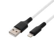   USB A-Lightning (Apple) töltőkábel, 2.1A, 1m, fehér                                                   USBAL1