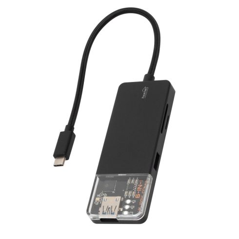 Dokkoló állomás, 4K HDMI, egér, billentyűzet, TF/microSD, SD, USB tároló, merevlemez, ~100 W PD, plu  USBHUB6